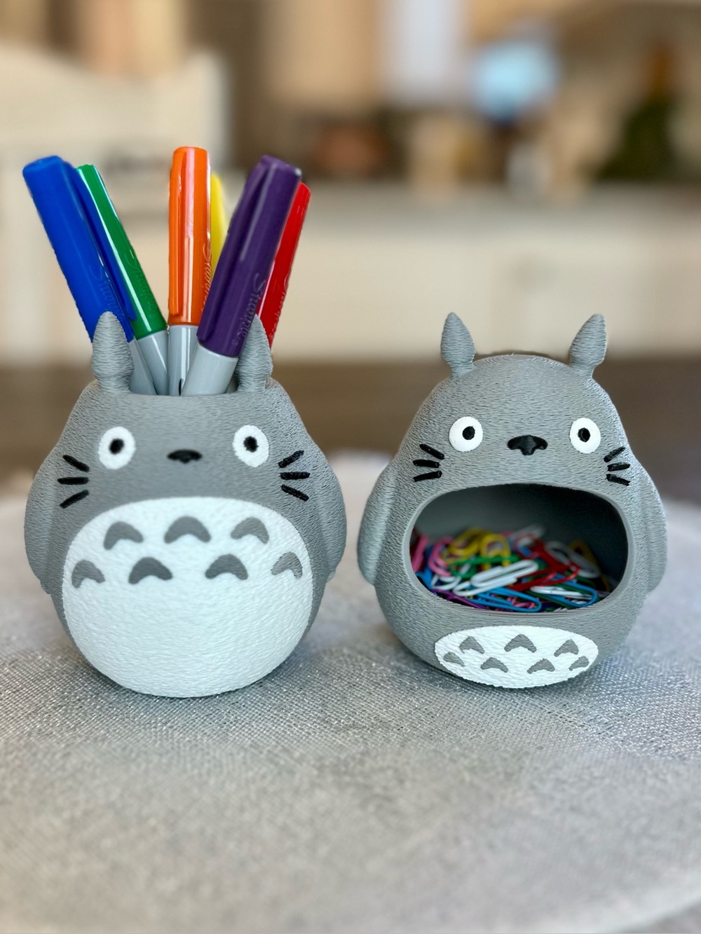 Totoro Desk Organizer Set - Pen / Pencil Cup & Paper Clip Holder
